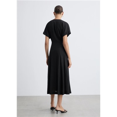 Vestido evasé botones
