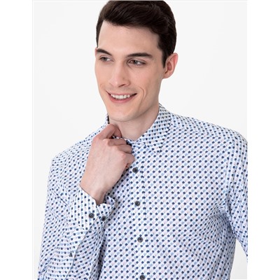 Mavi Slim Fit Uzun Kollu Gömlek