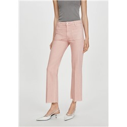 Jeans flare crop bolsillos