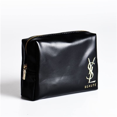 YS*L Saint Laurent 22 года черный кожаный клатч среднего размера косметичка из искусственной кожи   Оригинал