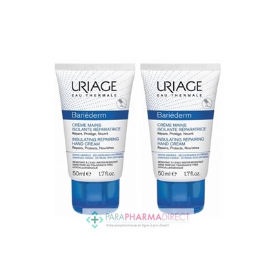 Uriage Bariéderm Crème Mains Isolante Réparatrice 2x50mlLot  × 2