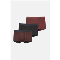 Dagi, Kahverengi-Siyah 4210 3'Lü Desenli Mıcro Modal Boxer