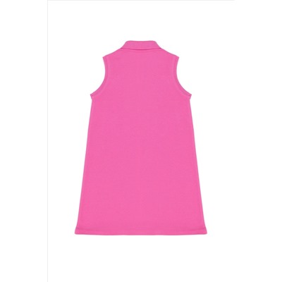 Kız Çocuk Pembe Kolsuz Örme Elbise