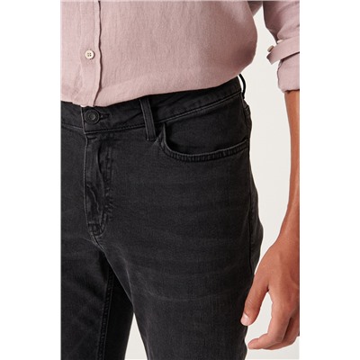 Antrasit Eskitme Yıkamalı Likralı Slim Fit Dar Kesim Jean Pantolon