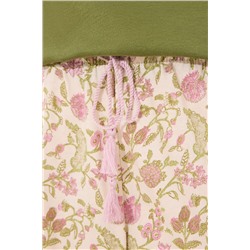 Pantalón largo 100% algodón flores