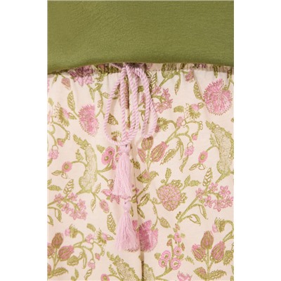 Pantalón largo 100% algodón flores