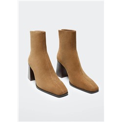 Botín tacón serraje -  Mujer | MANGO OUTLET Melilla