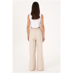 Kadın Taş Loose Relax Fit Kanvas Pantolon