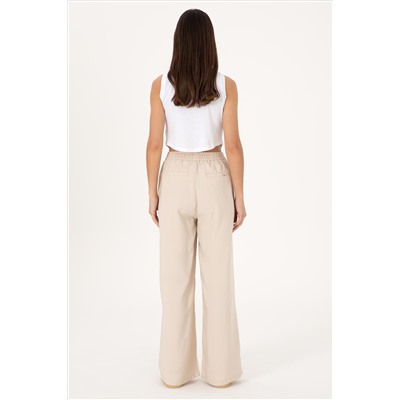 Kadın Taş Loose Relax Fit Kanvas Pantolon