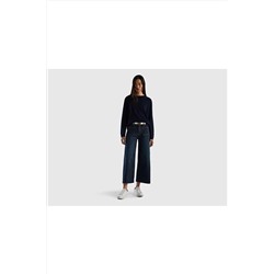 United Colors of Benetton Kadın Mix Kısa Geniş Paça Denim Pantolon 123P4GZ7DE011-901