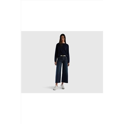 United Colors of Benetton Kadın Mix Kısa Geniş Paça Denim Pantolon 123P4GZ7DE011-901