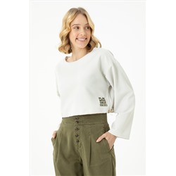 Kadın Taş Bisiklet Yaka Sweatshirt