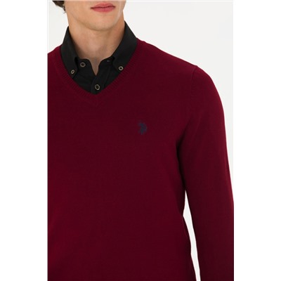 Erkek Bordo Basic Kazak