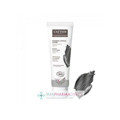 Cattier Argile Noire Masque Eau de Source Marine Bio 100ml