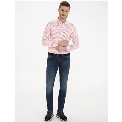 Pembe Slim Fit Uzun Kollu Gömlek