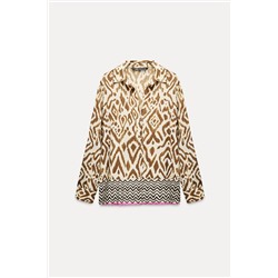 SHIRT WITH CONTRAST FRETWORK PRINT