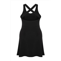 Siyah Scuba/Dalgıç 2 Katmanlı İçi Şortlu Tenis Örme Spor Elbise TBBSS25AH00017