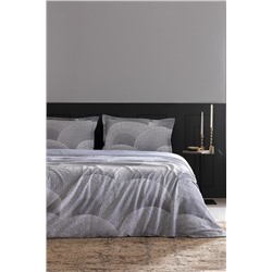 Rochelle King Size %100 Pamuk Baskılı Saten Nevresim Takımı - Gri