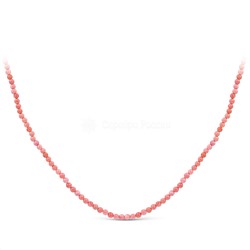 Колье из серебра с нат.кораллом цв.розовый родированное - 55 см 925 пробы 865503050Н33р