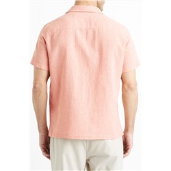 Camisa regular fit de lino - Salmón