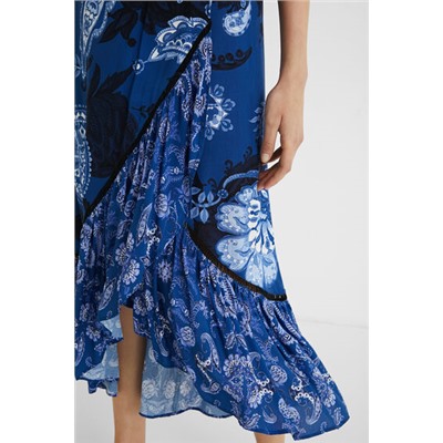 Falda larga volantes paisley