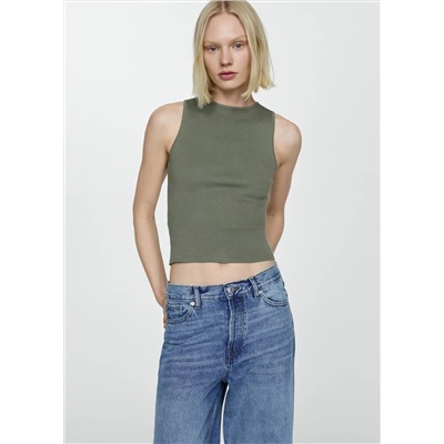 Jeans wideleg loose tiro medio