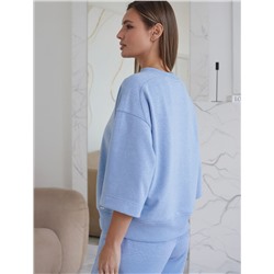 Свитшот свободный из петельчатого футера двухнитки с эластаном