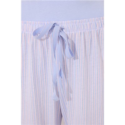 Pijama Capri 100% algodón azul rayas