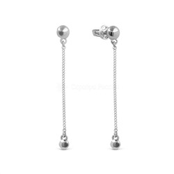 Серьги-пусеты из серебра родированные 925 пробы С-3185-Р
