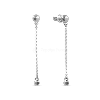 Серьги-пусеты из серебра родированные 925 пробы С-3185-Р