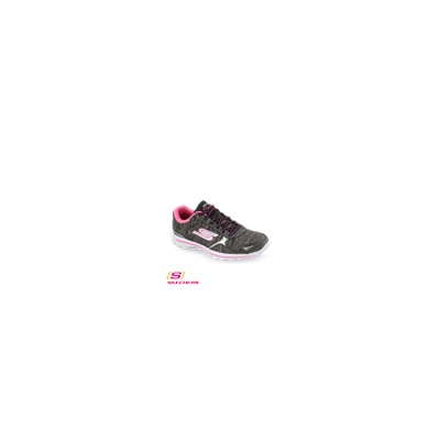 Skechers GOwalk2 Flash Linear Women's Walking Shoe Black/Hot Pink