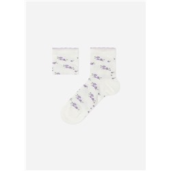 Kurze Mädchensocken mit Blumenmuster Eco
