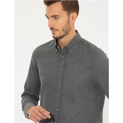 Siyah Slim Fit Uzun Kollu Gömlek
