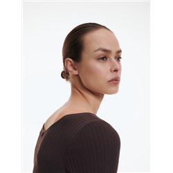 Strickkleid mit Gestreifter Struktur