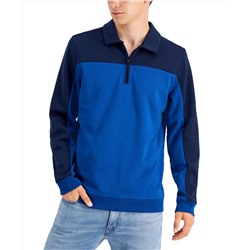 Alfani Men's Regular-Fit Colorblocked 1/4-Zip Sweatshirt, Created for Macy's