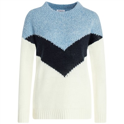 Damen Strickpullover mit Blockstreifen