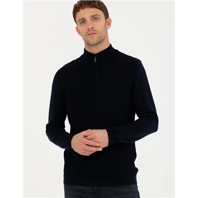 Lacivert Slim Fit Kazak