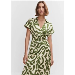 Vestido cruzado estampado -  Mujer | MANGO OUTLET España
