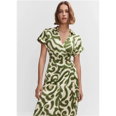 Vestido cruzado estampado -  Mujer | MANGO OUTLET España