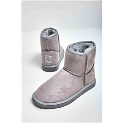 Bambi Gri Süet Kadın Bot & Bootie M0635510172