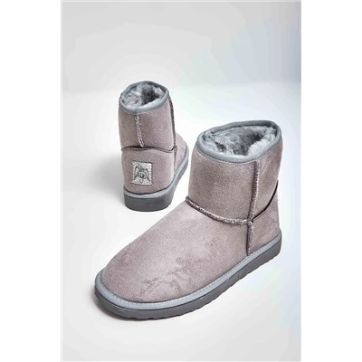 Bambi Gri Süet Kadın Bot & Bootie M0635510172