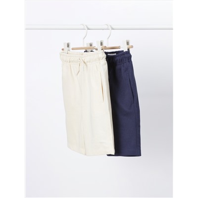PACK OF 2 PAIRS OF BASIC FLEECE SHORTS
