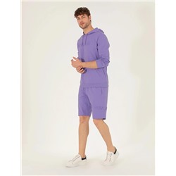 Lila Slim Fit Örme Şort