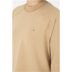 Kadın Kum Bisiklet Yaka Sweatshirt