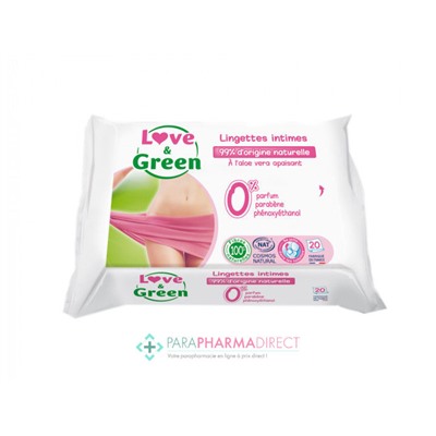 Love&Green Lingettes Intimes Apaisantes x20