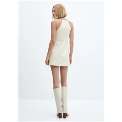 Vestido halter efecto piel