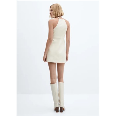 Vestido halter efecto piel