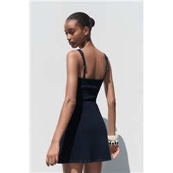 Z1975 STRAPPY DENIM MINI DRESS