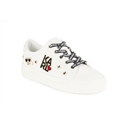 KARL LAGERFELD PARIS Cammy Embellished Logo Low Top Platform Sneakers
