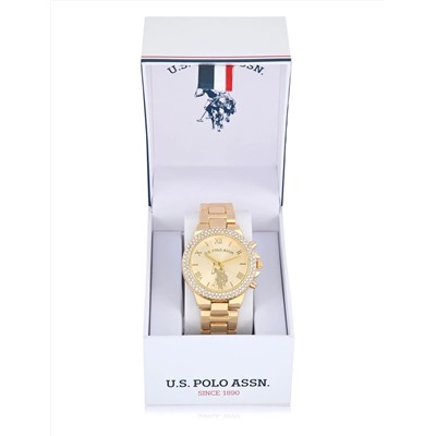 LADIES GOLD EMBELLISHED BEZEL WATCH